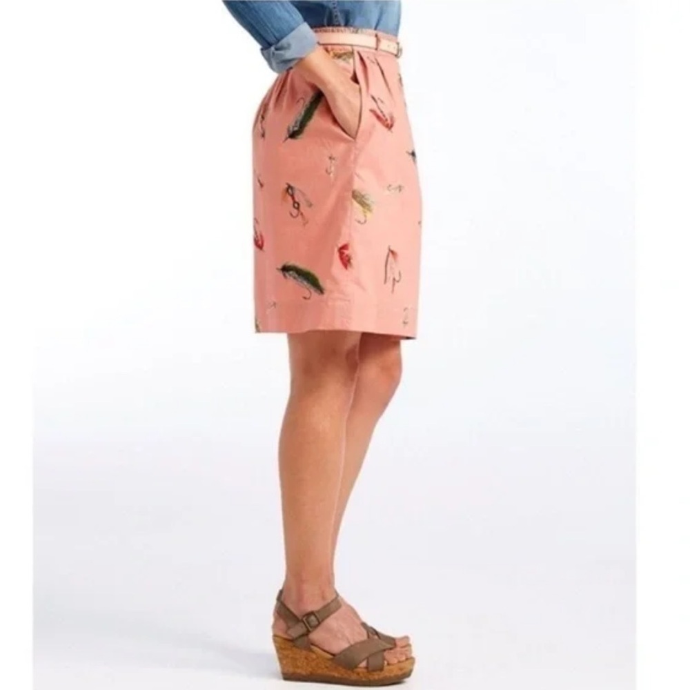 *L.L. BEAN* Pink Stretch Band Tie Waist Fly Fishing Lure Print Size Large - Picture 4 of 8